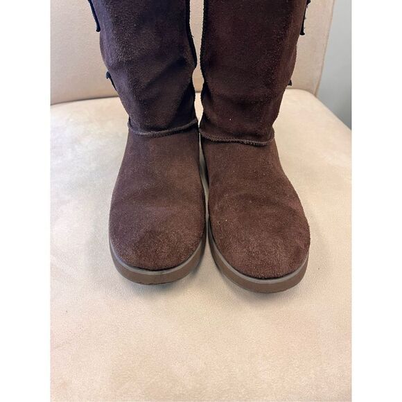 Skechers Chocolate Brown Faux Shearling Button Boots sz 9 - Picture 4 of 8